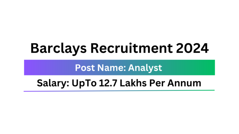 Barclays Recruitment 2024