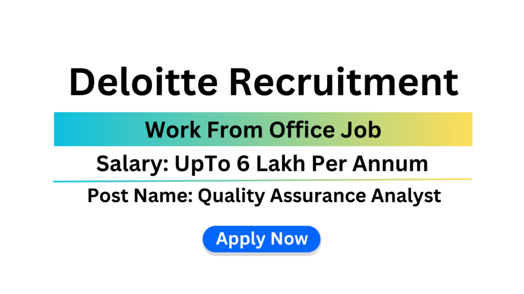 Deloitte Recruitment Quality Assurance Analyst Job Updates Work